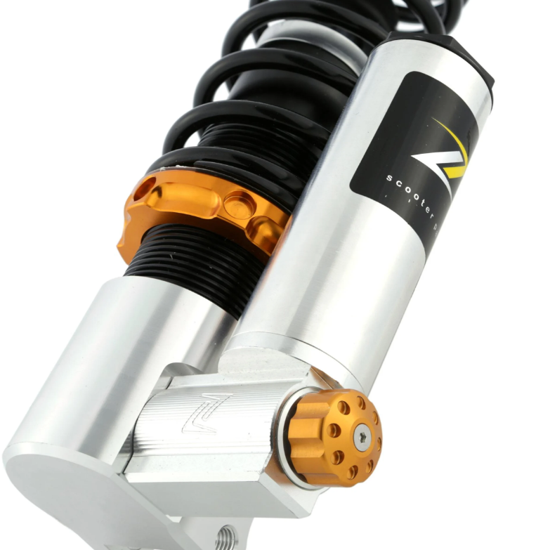 Stoßdämpfer vorne ZELIONI für Vespa ET2/​ET4/​LX/​LXV/​S 50-150ccm, silber/orange/schwarz