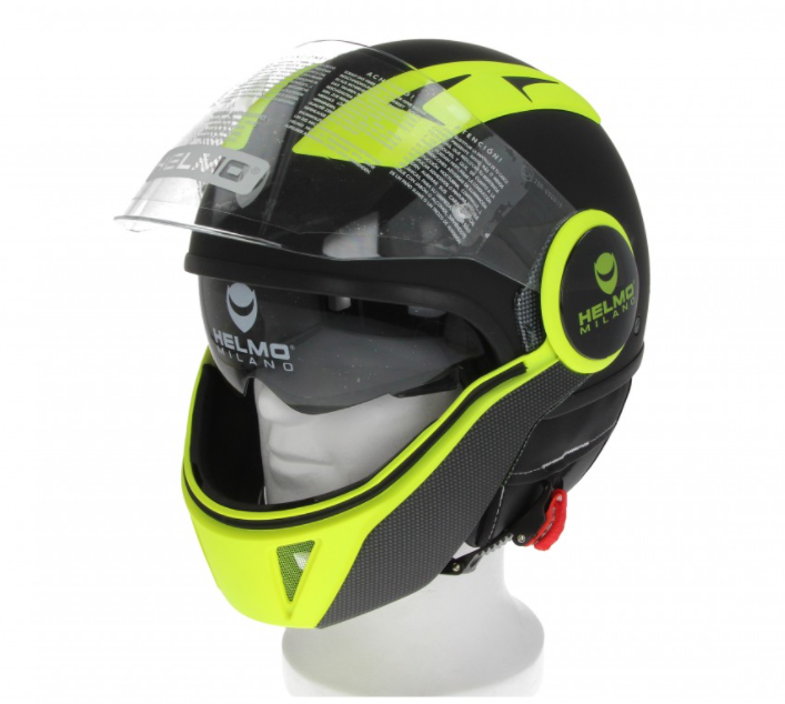 Helmo Milano Full Jethelm, FuoriRotta Premium, schwarz, gelb, matt