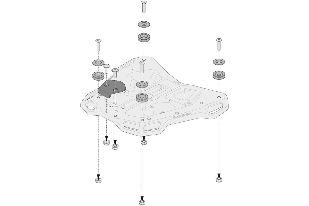 SW-Motech Adapterkit für ADVENTURE-RACK Gepäckträger für TRAX ADV /ION /EVO Topcases