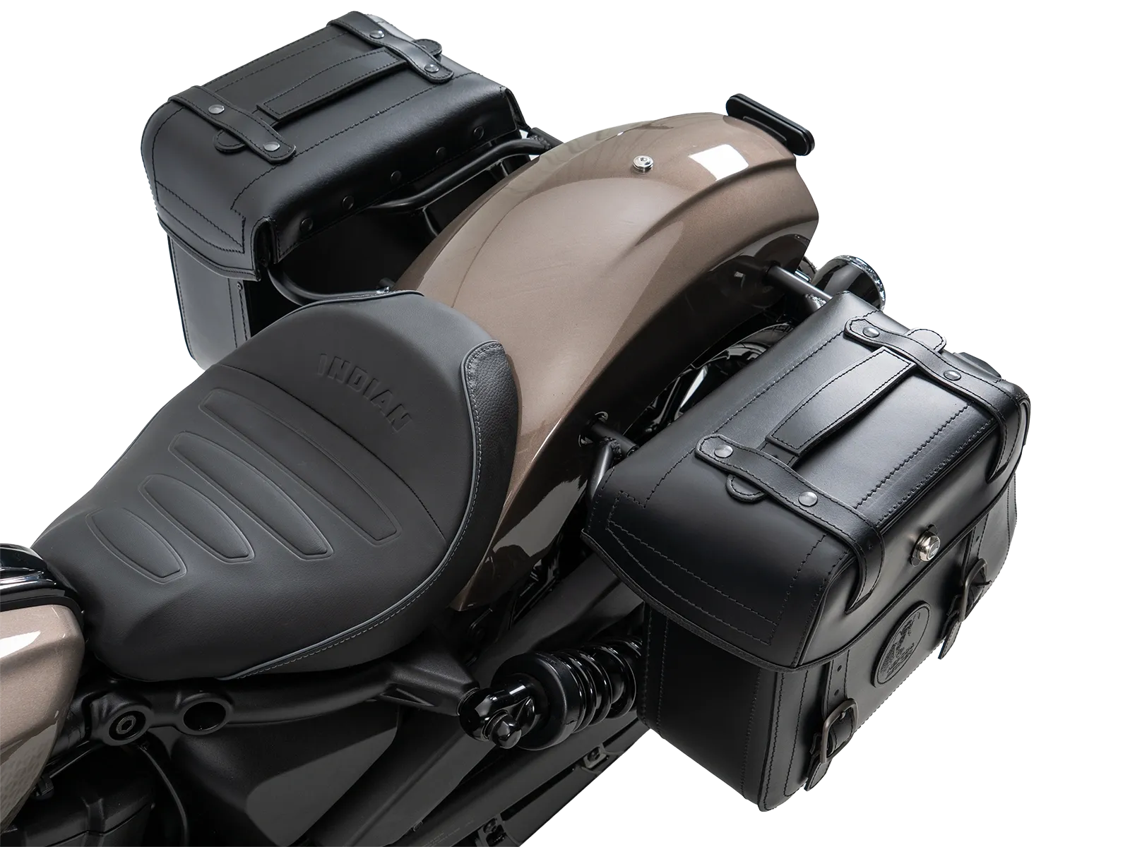 Cutout Taschen Set schwarz inkl. Halter für Indian Scout Bobber 1250 (25-) Hepco & Becker