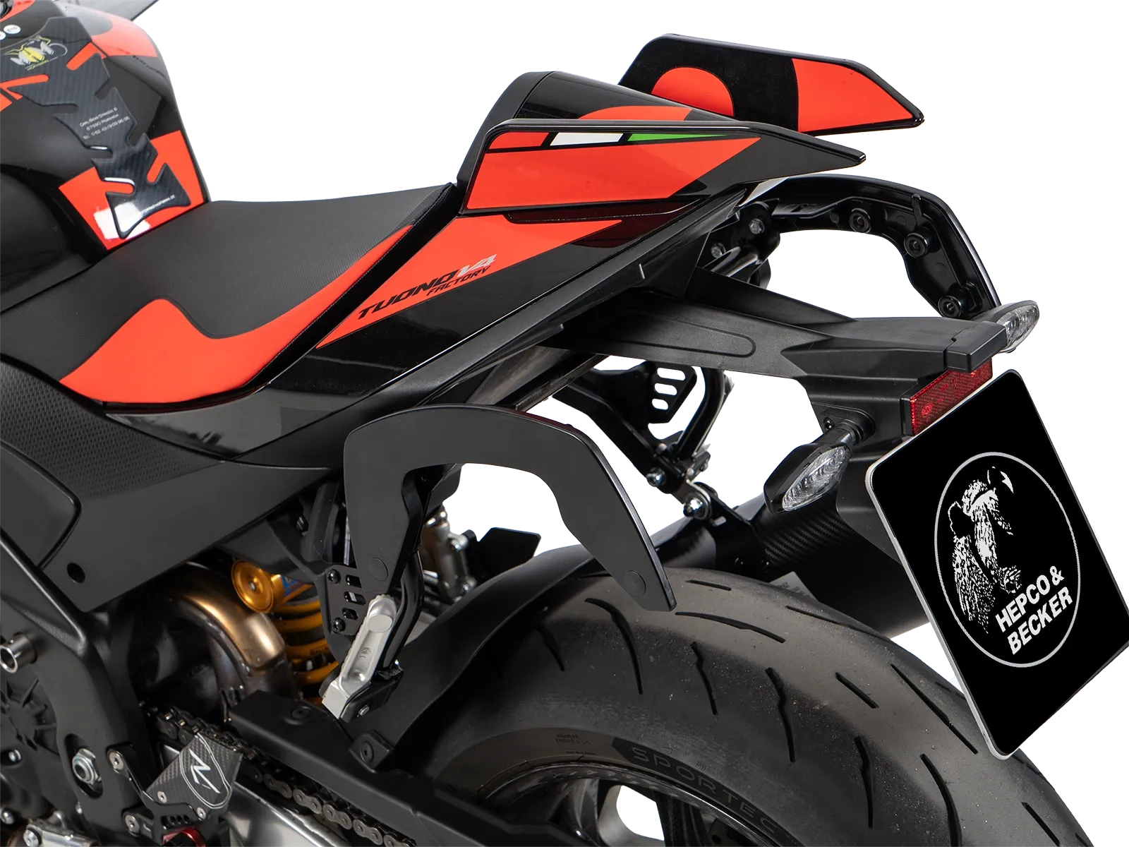 C-Bow Seitenträger schwarz für Aprilia Tuono V4 1100 Factory (25-) Hepco & Becker