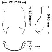 Vergrößerte Windschutzscheibe Air Flow Typ für BMW R 1100 GS (94-99), stark getönt
