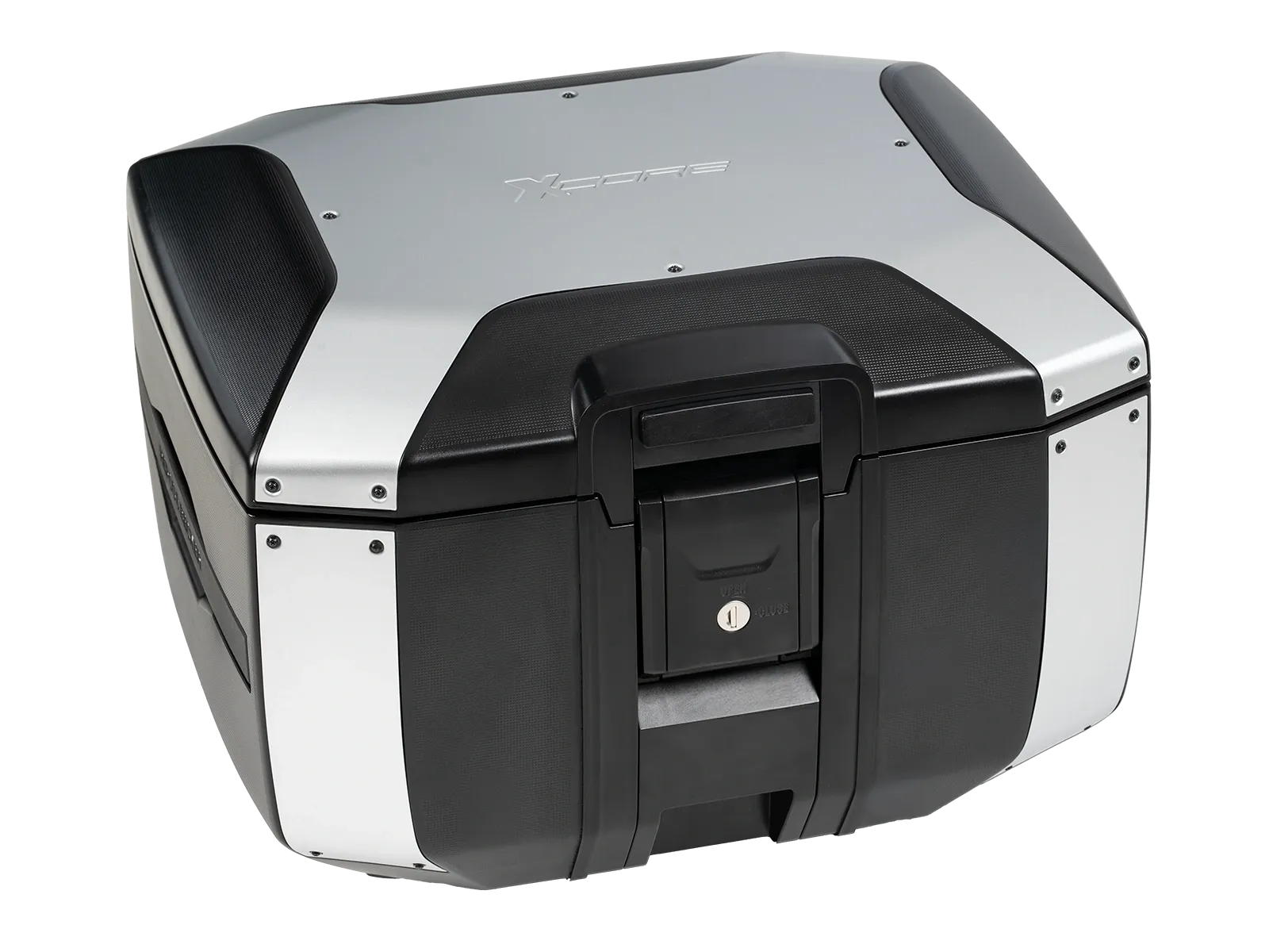 Smartrack Set inkl. Xcore Topcase 40 silber/schwarz für Scrambler 400 XC (25-) Hepco & Becker
