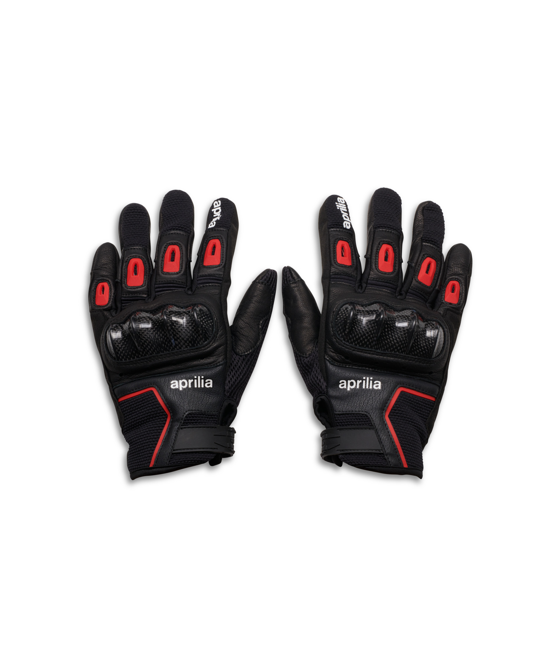 Aprilia Handschuhe mit Knöchelschutz Herren schwarz rot