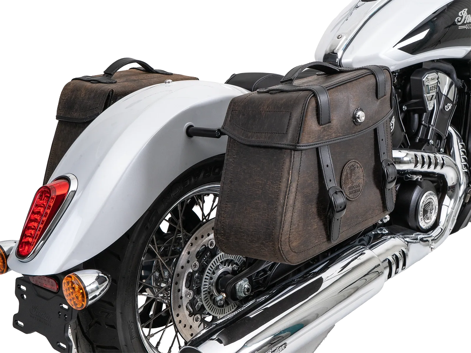 Cutout Taschen Set braun inkl. Halter für Indian Scout Classic 1250 (25-) Hepco & Becker