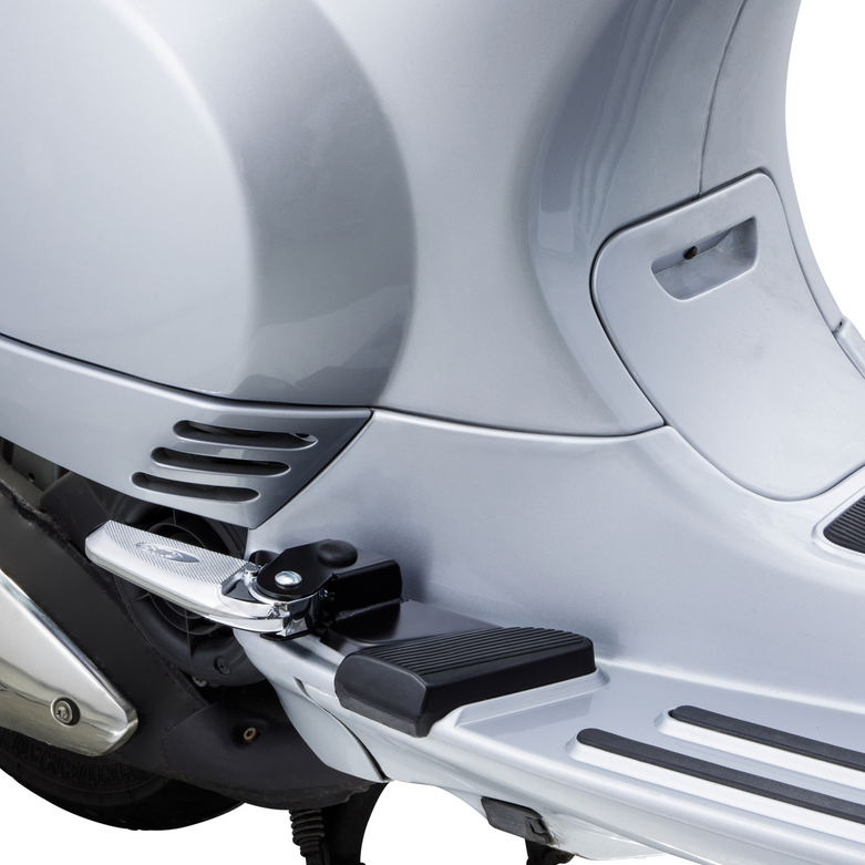 Fußrasten rechts und links für Vespa LX /​LXV /​S 50-150ccm, schwarz/chrom