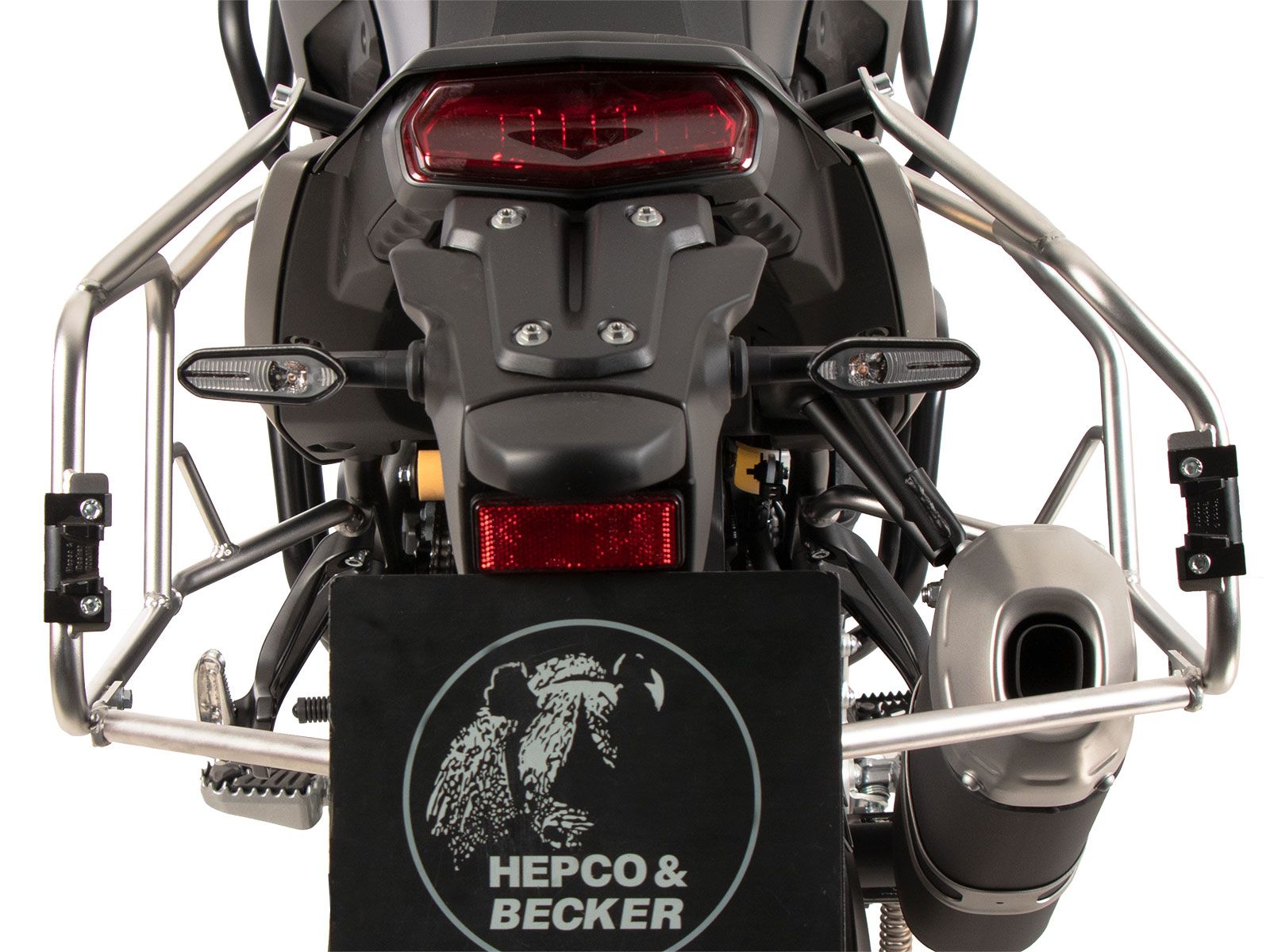 Kofferträgerset Cutout Edelstahl inkl. Kofferset Xplorer Cutout silber für Yamaha Ténéré 700 (25-)