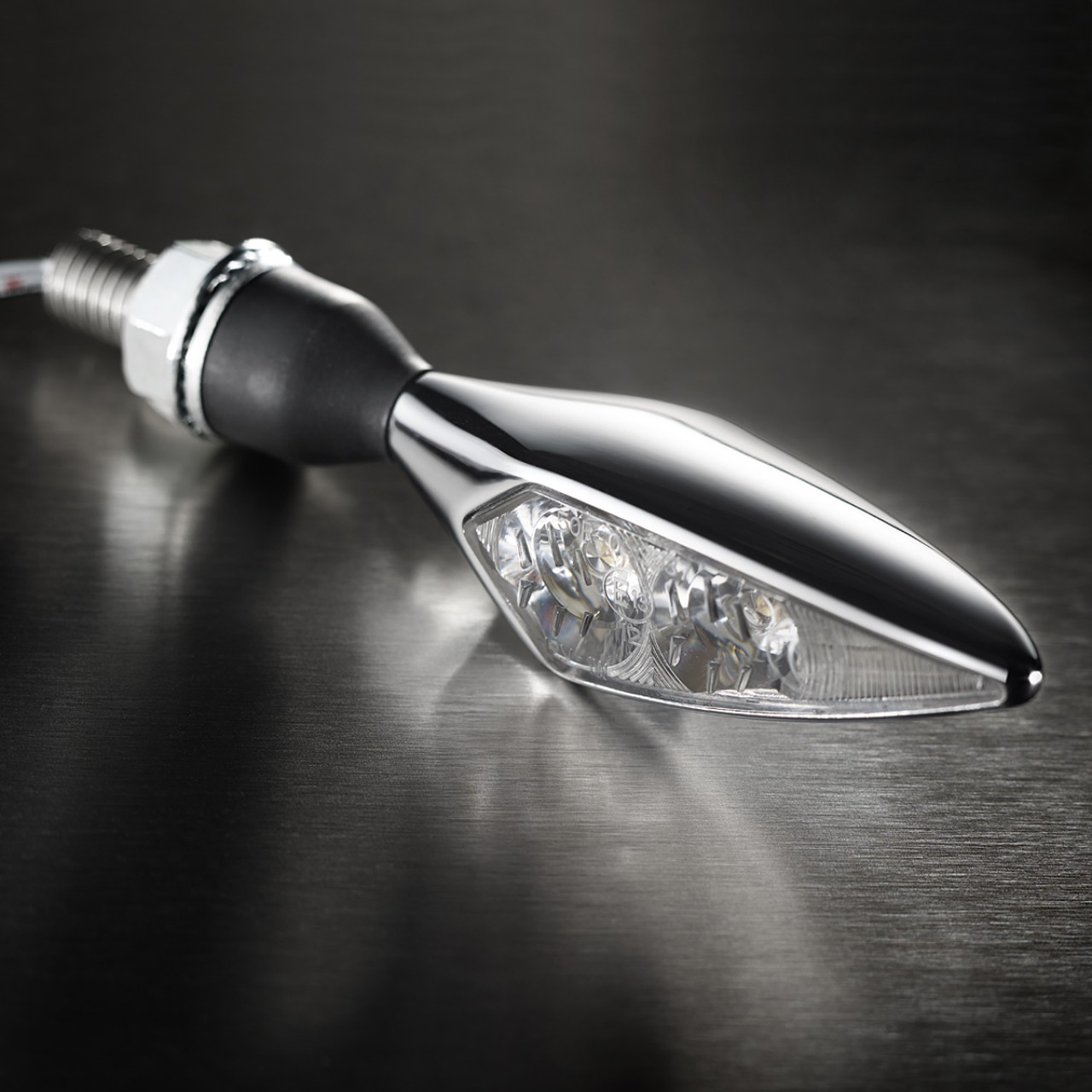 Kellermann Blinker, Rhombus Extreme, Stahl, LED, VR/HL, 12 V, chrom glänzend, M8x20, E-geprüft
