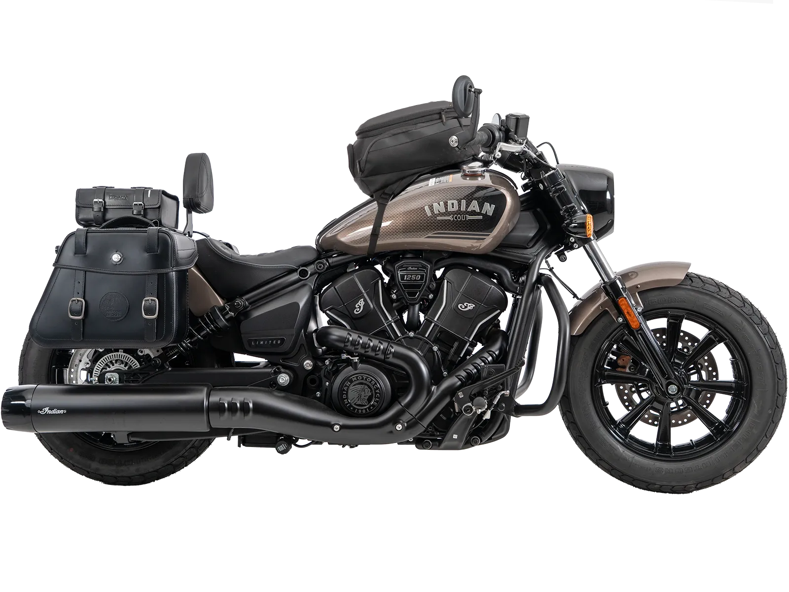 Ledertaschenhalter Cutout schwarz für Indian Scout Bobber 1250 (25-) Hepco & Becker