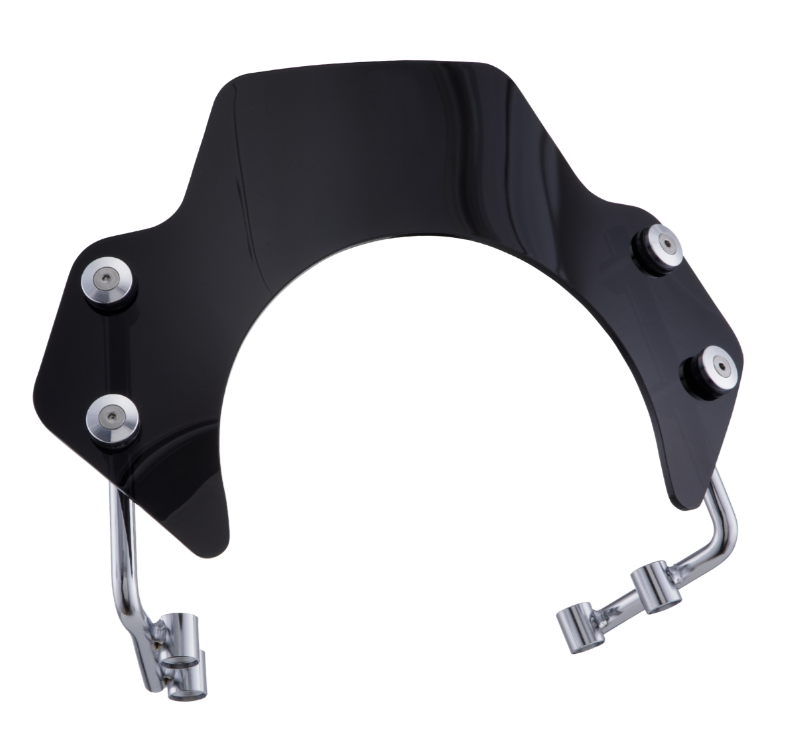 Flyscreen für Vespa PX 80-200ccm, silberne Halter, schwarz getönt