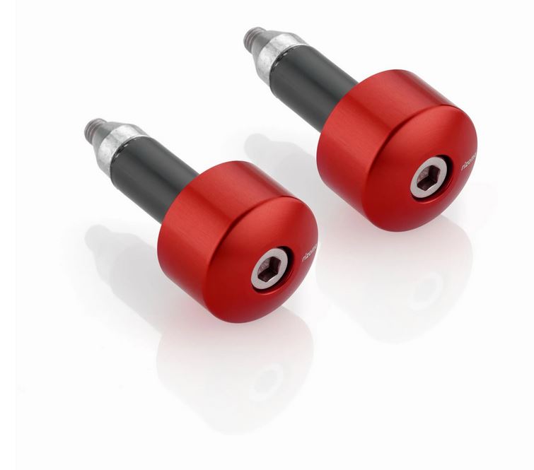 Lenkerendengewichte RIZOMA links & rechts für Vespa, rot eloxiert