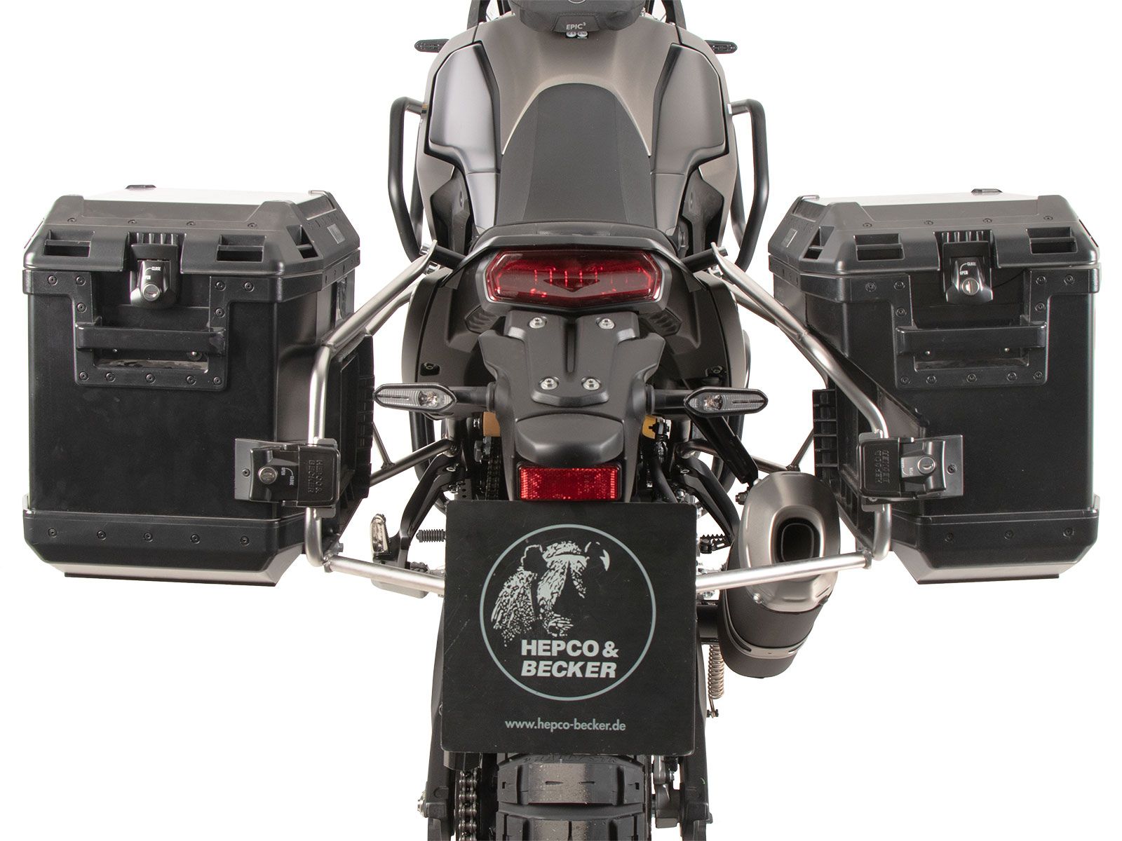 Kofferträgerset Cutout Edelstahl inkl. Kofferset Xplorer Cutout schwarz für Yamaha Ténéré 700 (25-)