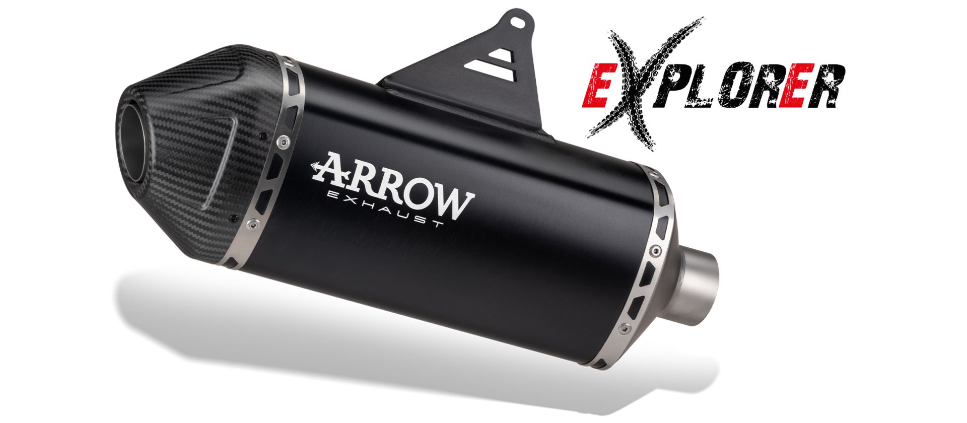 ARROW Auspuff EXPLORER Aluminium schwarz mit Carbon-Endkappe für BMW R12 G/S (25-)