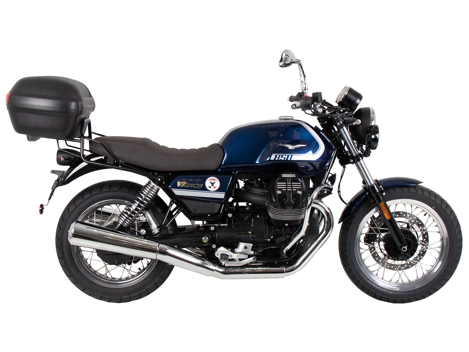 Rohrgepäckbrücke Topcase-Träger chrom für Moto Guzzi V7 850 Special/Stone/Centenario (21-24)