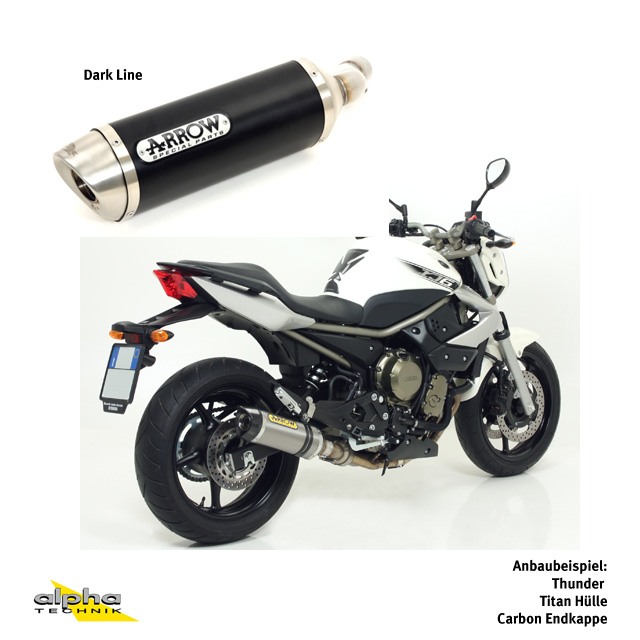 ARROW Auspuff DARK THUNDER für Yamaha XJ6 Diversion 2009-2016, Aluminium (Nur für ARROW Krümmer)