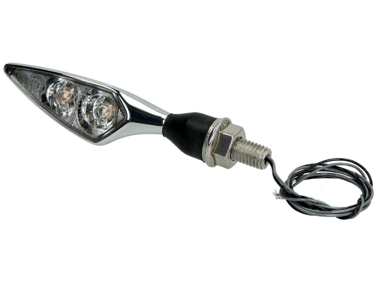 Kellermann Blinker, Rhombus Extreme, Stahl, LED, VR/HL, 12 V, chrom glänzend, M8x20, E-geprüft