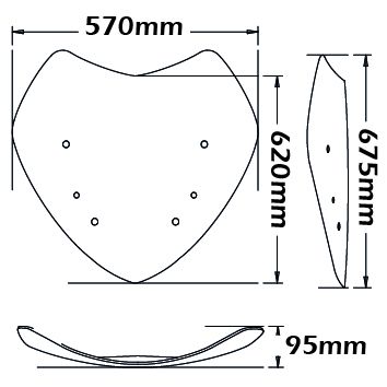 Windschutzscheibe Originaltyp - Höhe 675 mm für BMW R 1200 RT (05-09)