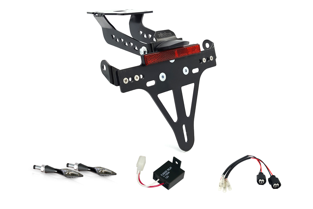 alpha Technik Kennzeichenhalter-Blinker-Kit X-LED für Kawasaki Z900 ab Modelljahr 2020- (Hinten)
