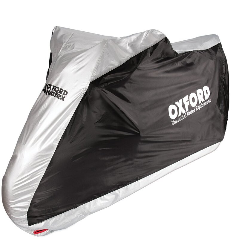 Oxford Indoor / Outdoor Abdeckplane Aquatex Schwarz/Silber - Motorrad / Scooter - L