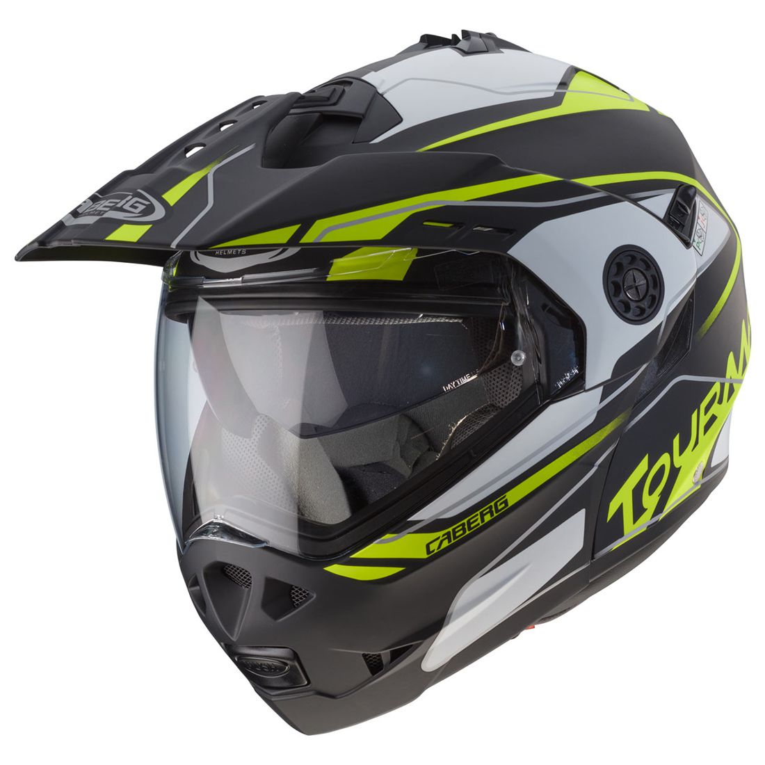 Caberg Helm Tourmax Marathon, matt-schwarz/weiß-gelb