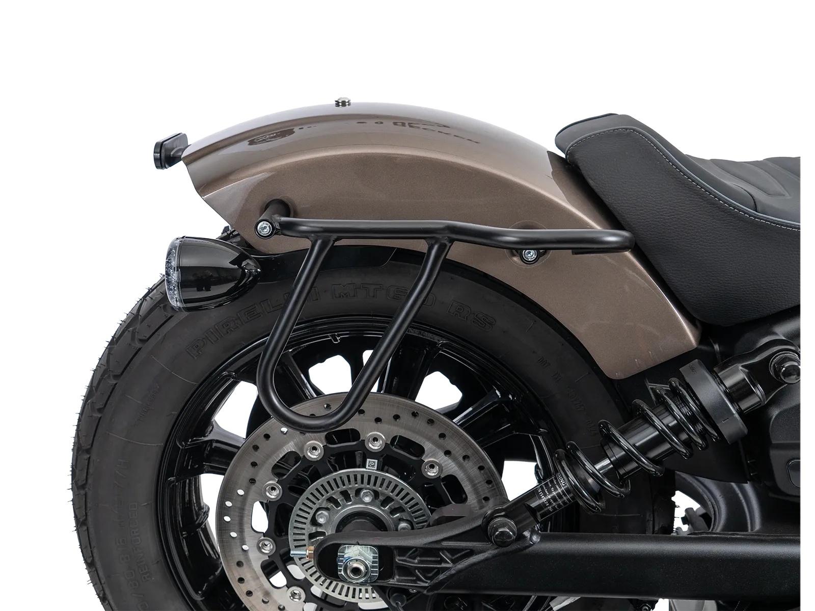 Cutout Taschen Set braun inkl. Halter für Indian Scout Bobber 1250 (25-) Hepco & Becker