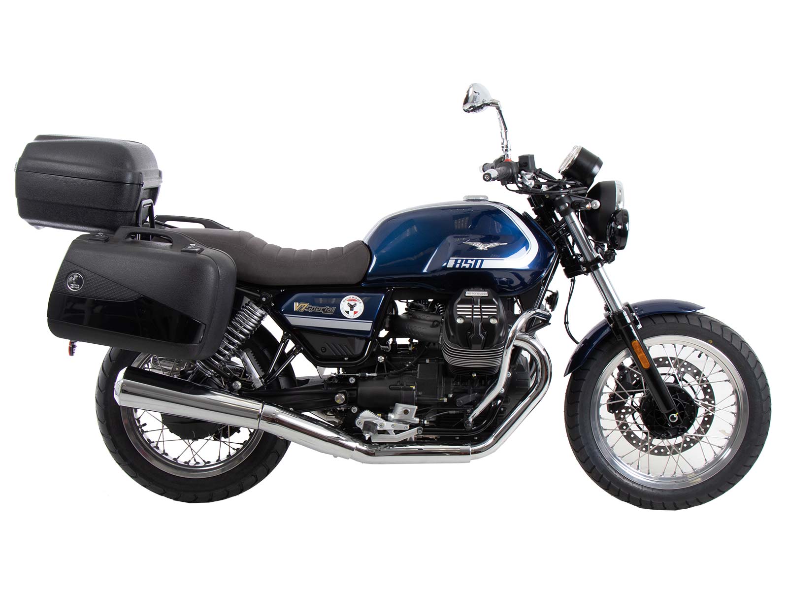 Rohrgepäckbrücke Topcase-Träger schwarz für Moto Guzzi V7 850 Special/Stone/Centenario (21-24)
