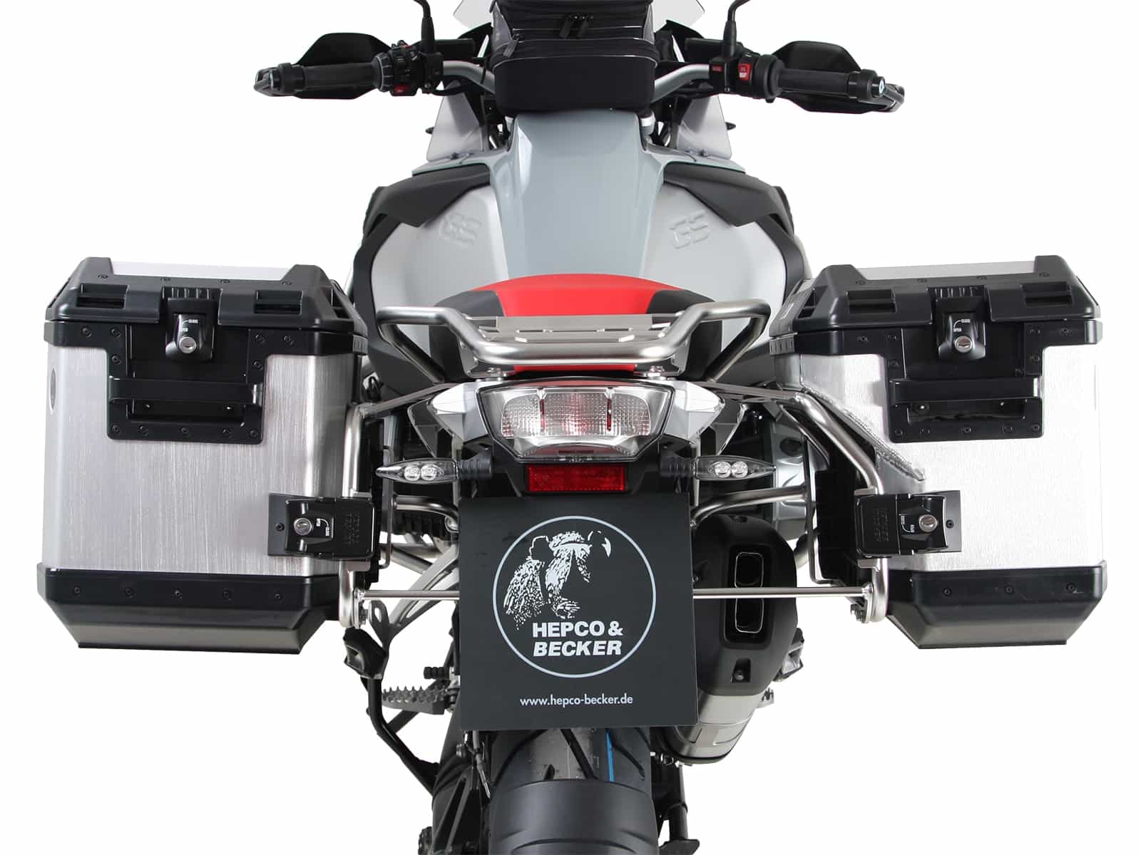 Kofferträgerset Cutout Träger inkl. Kofferset Xplorer Cutout silber für BMW R 1250 GS Adventure