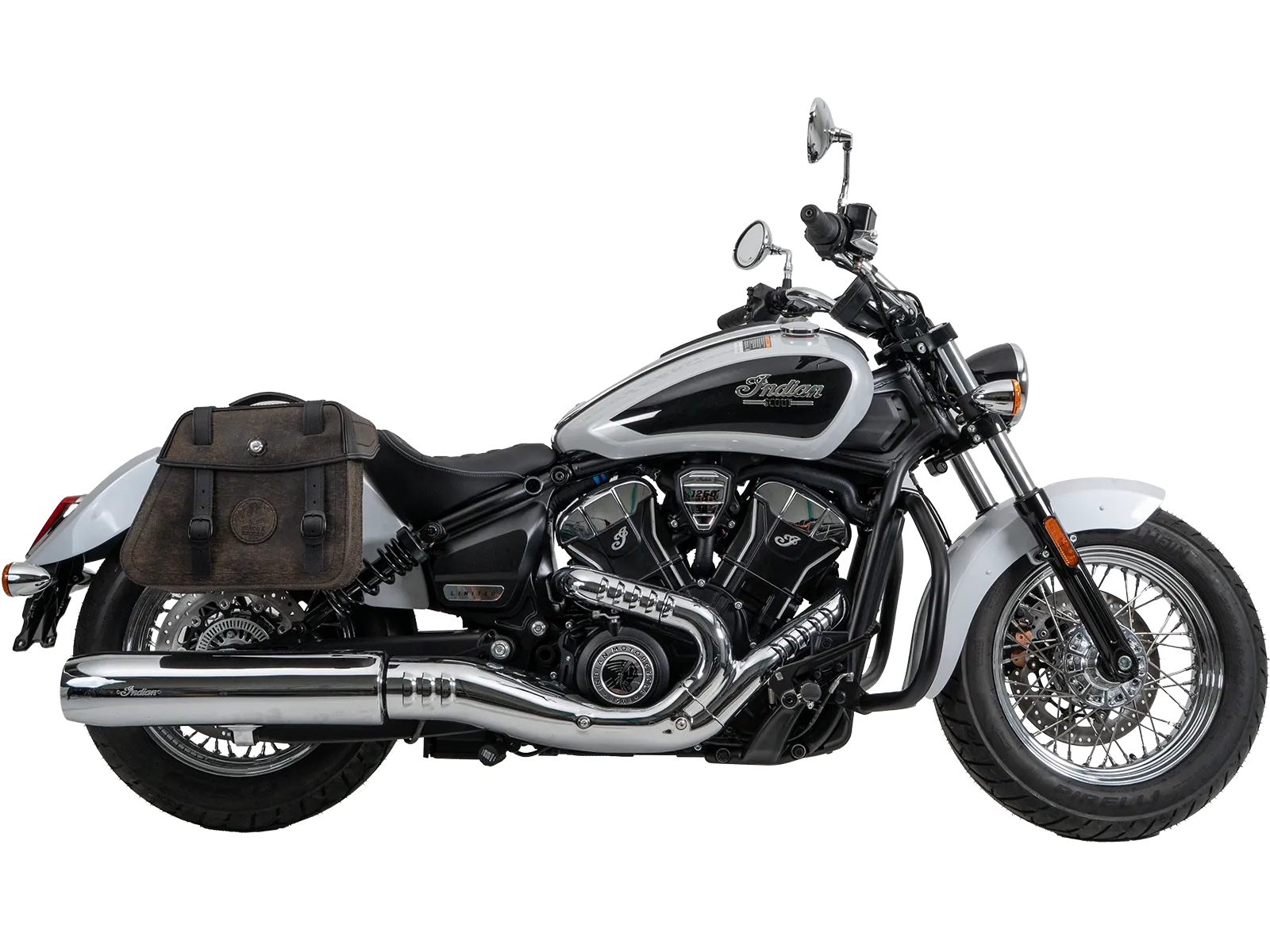 Ledertaschenhalter Cutout schwarz für Indian Scout Classic 1250 (25-) Hepco & Becker