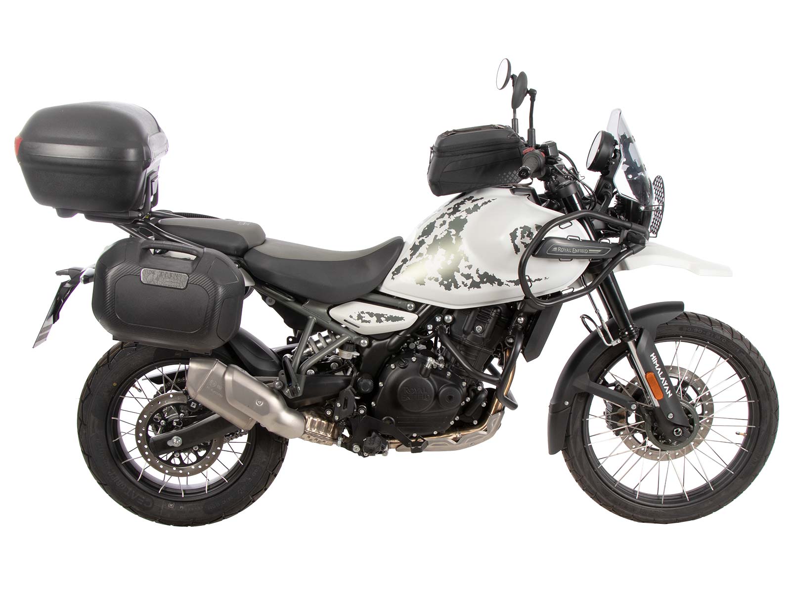 Alurack Topcaseträger schwarz auf Originalgepäckbrücke für Royal Enfield Himalayan 450 (24-)