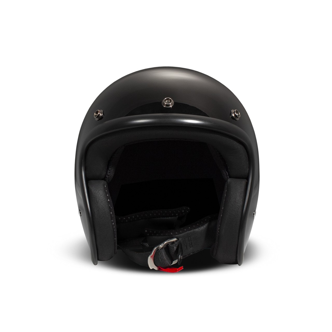 DMD Jethelm Retro, schwarz, glänzend, Solid Black,Fiberglas, ECE 22.06