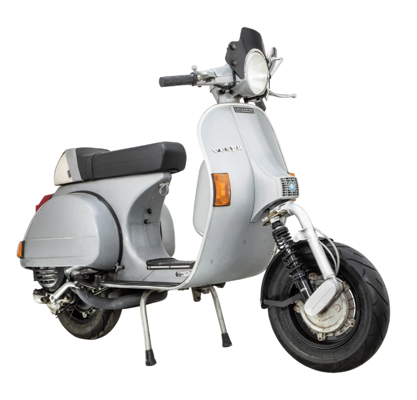 Kotflügel 2.0 Garelli Race EVO II für Vespa PX 80-200ccm, Carbon klar, Halter schwarz