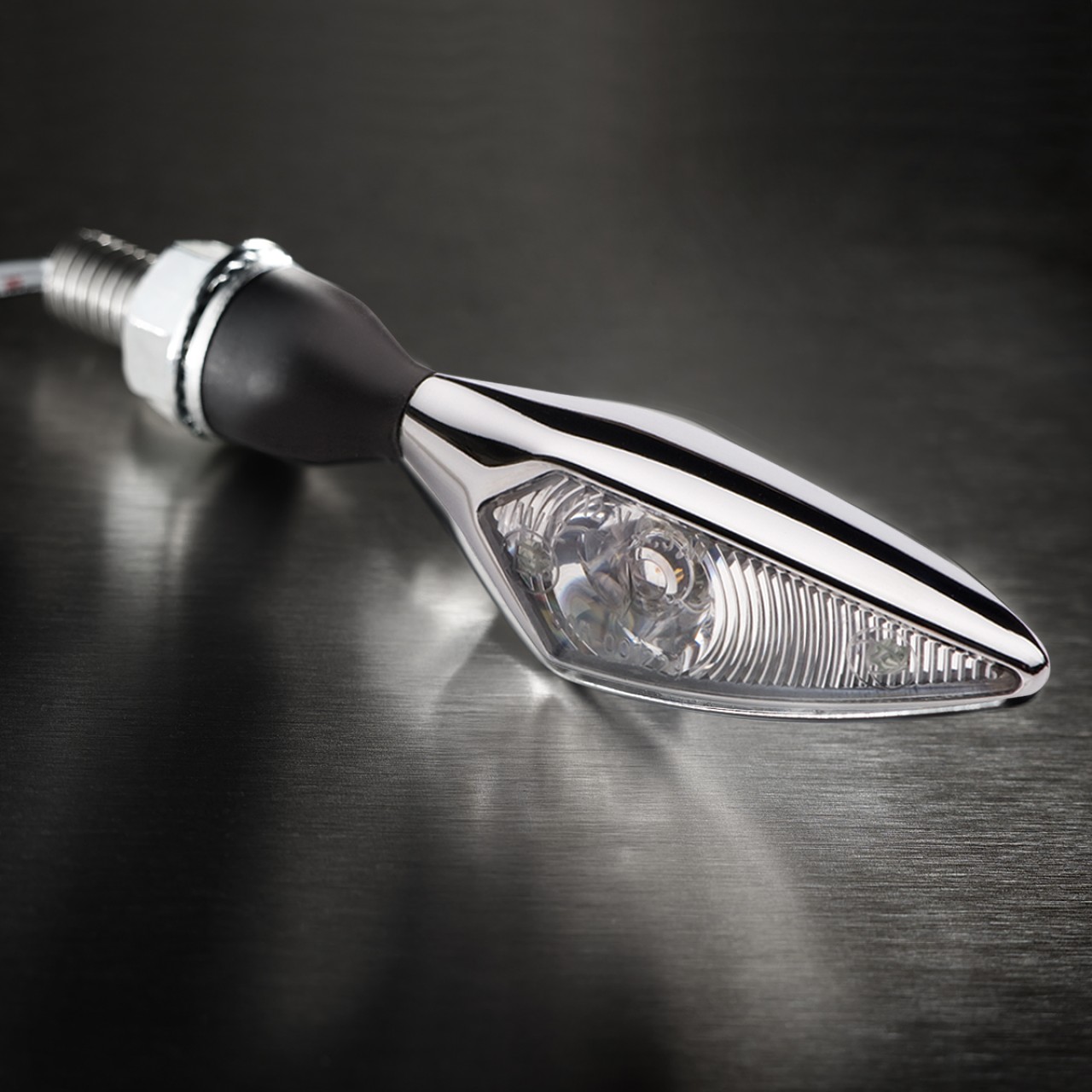 Kellermann Blinker, Rhombus, Stahl, LED, VR/HL, 12 V, chrom glänzend, M8x20, E-geprüft