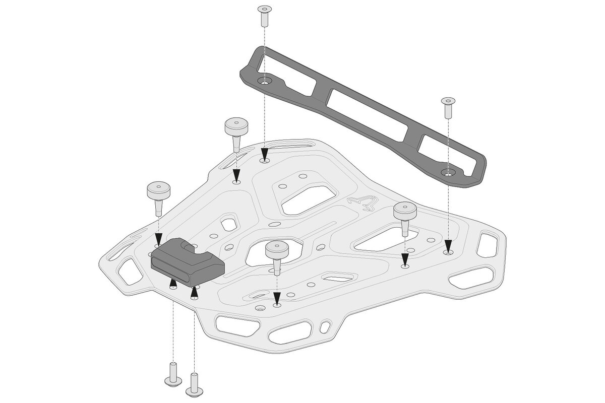 SW-Motech Adapterkit für ADVENTURE-RACK Gepäckträger für Shad 2 Topcases