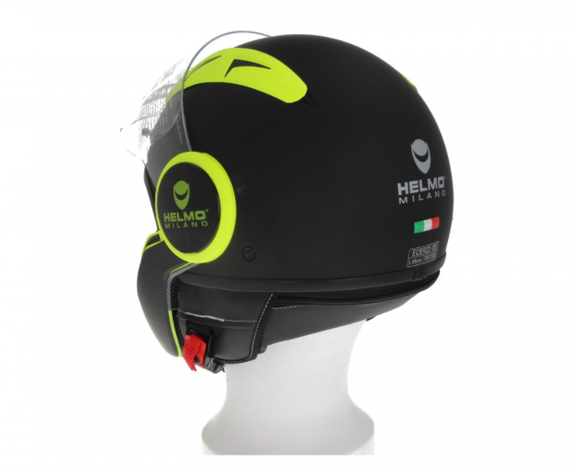 Helmo Milano Full Jethelm, FuoriRotta Premium, schwarz, gelb, matt
