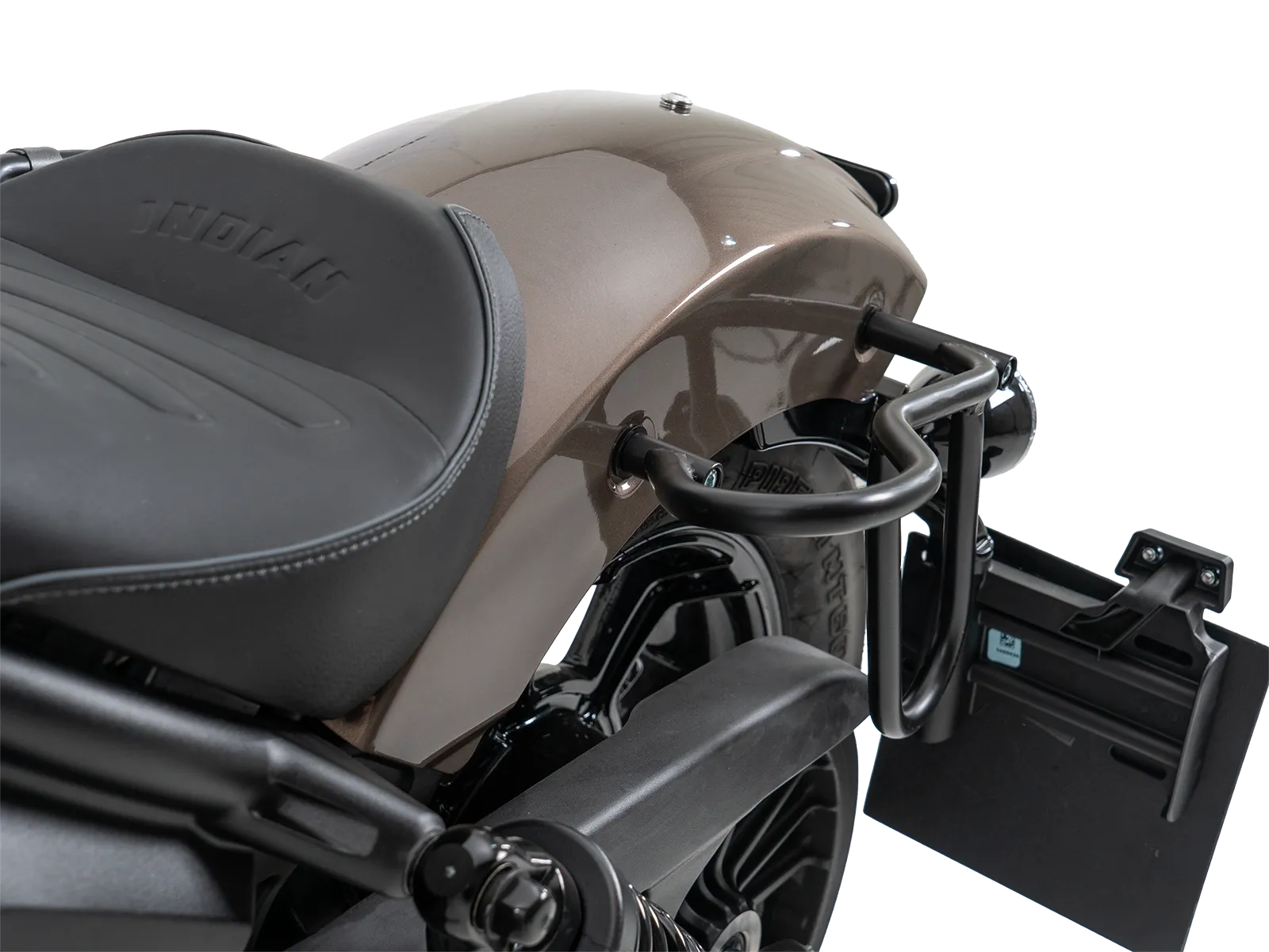 Ledertaschenhalter Cutout schwarz für Indian Scout Bobber 1250 (25-) Hepco & Becker
