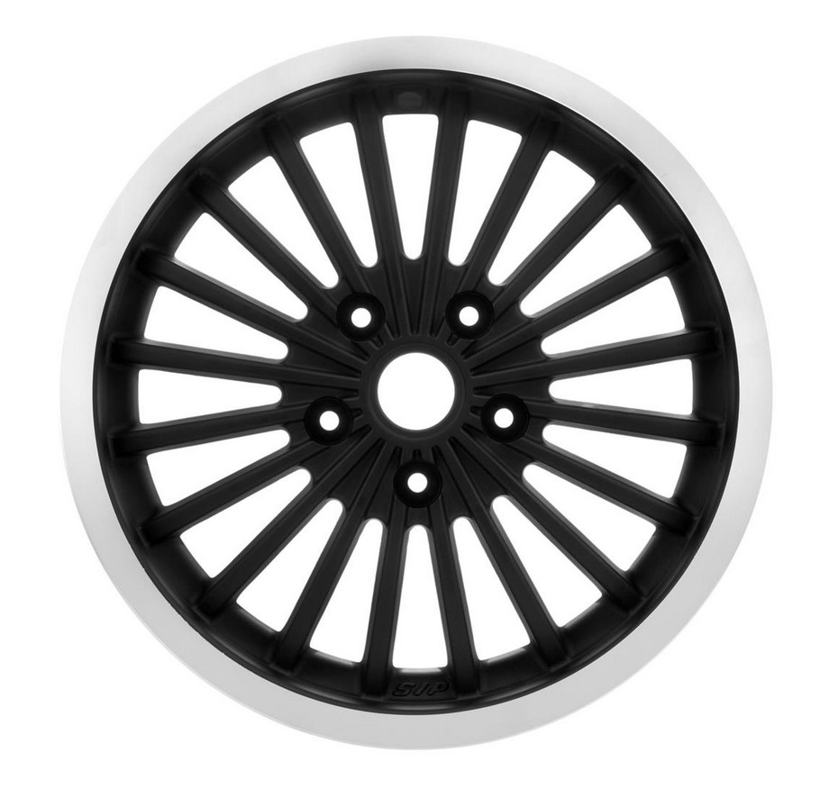 Felge vorne/hinten für Vespa GTS/​GTS Super/​GTV/​GT 125-300ccm, schwarz mit poliertem Rand