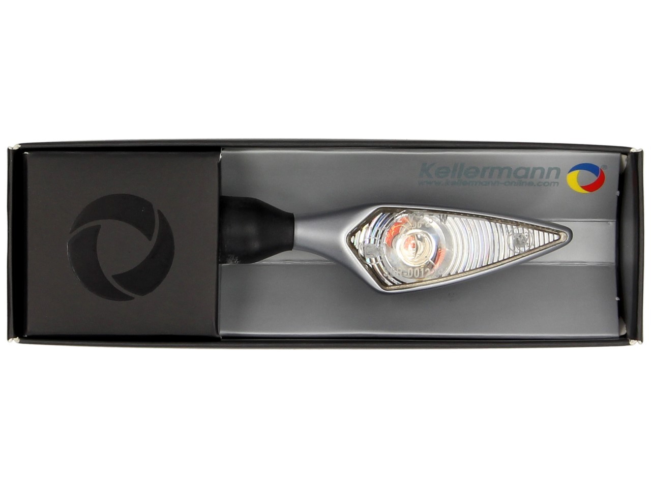 Kellermann Blinker, Rhombus, Stahl, LED, VL/HR, 12 V, chrom matt, M8x20, E-geprüft