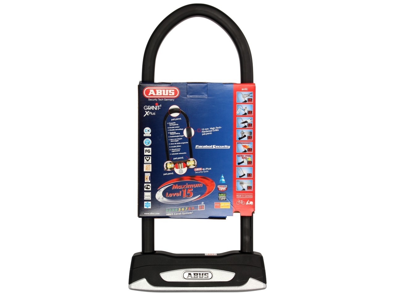 ABUS Bügelschloss 300x108 Granit X-Plus 54 für Motorrad, Scooter & Vespa