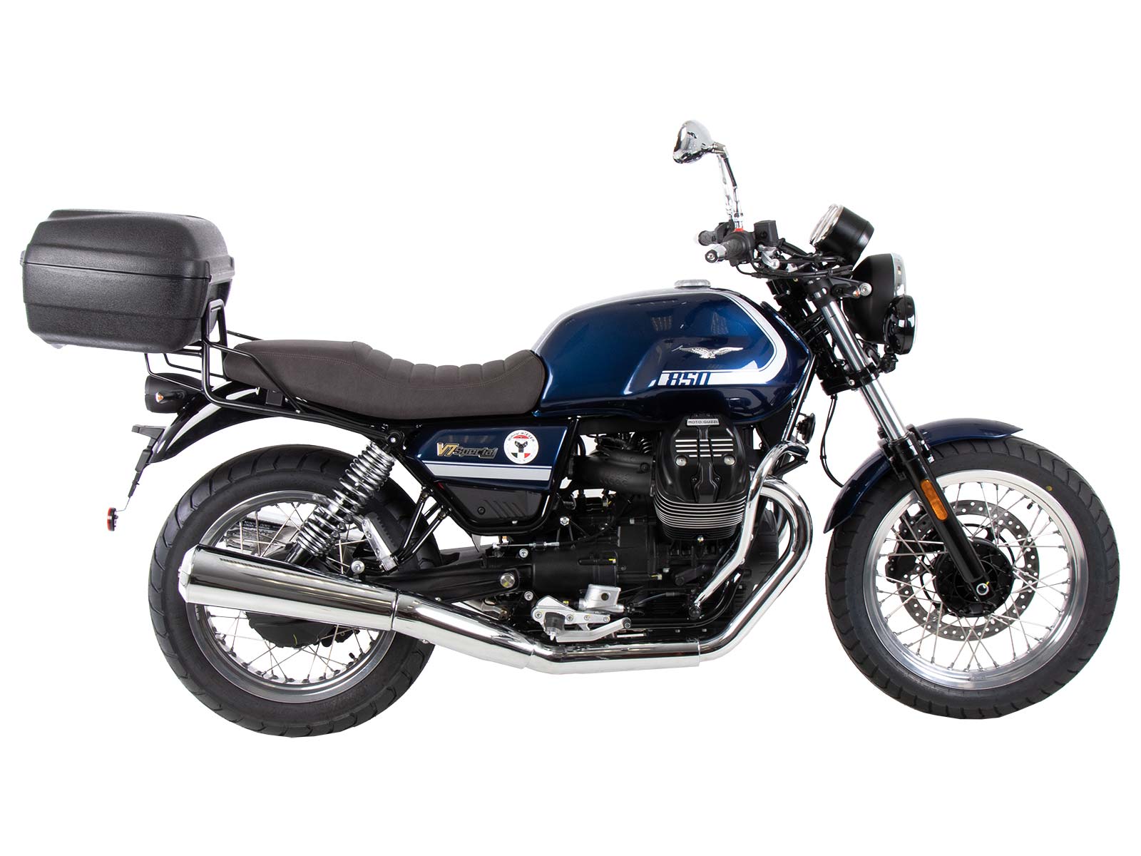 Rohrgepäckbrücke Topcase-Träger schwarz für Moto Guzzi V7 850 Special/Stone/Centenario (21-24)
