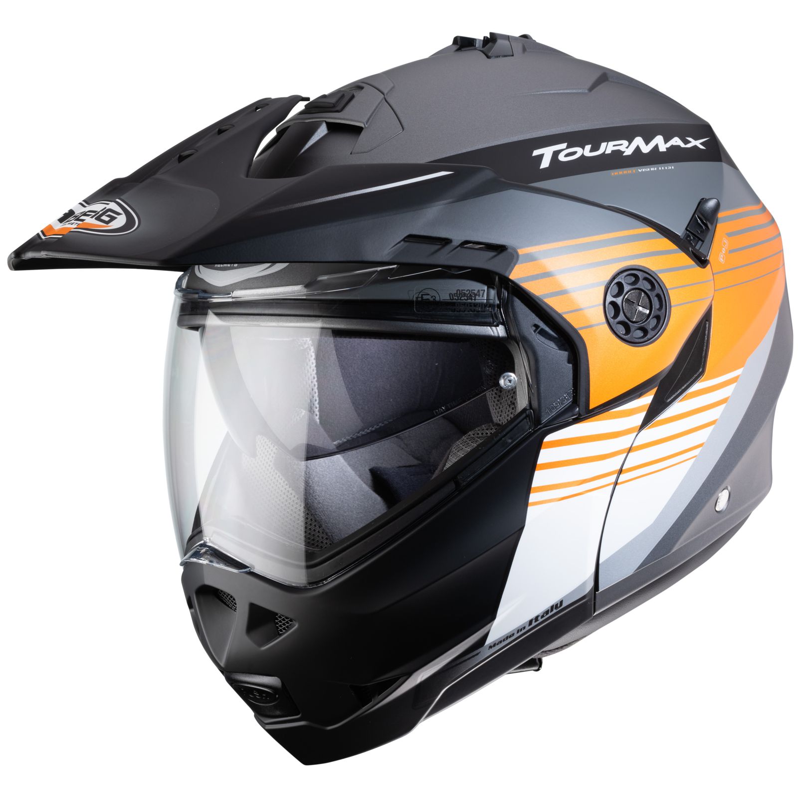 Caberg Helm Tourmax Titan, matt-gun/orange-weiß