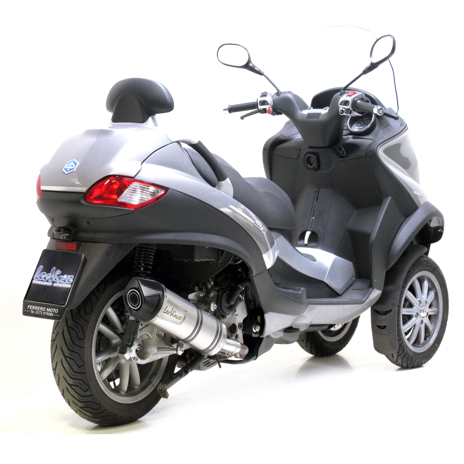 LeoVince Auspuffanlage SBK LV One Evo 2, Edelstahl, Slip On für Piaggio MP3 400 / 500
