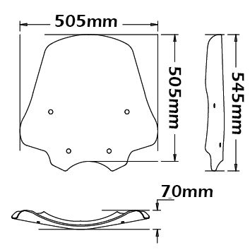 Hohe Windschutzscheibe - Höhe 545 mm für BMW R 1200 R (06-10)