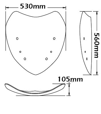 Mittelhohe Windschutzscheibe - Höhe 560 mm für BMW R 1200 RT (10-14), leicht getönt