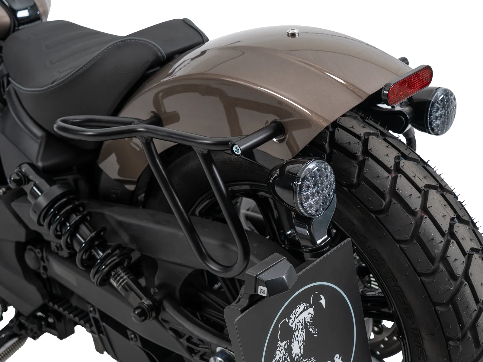 Ledertaschenhalter Cutout schwarz für Indian Scout Bobber 1250 (25-) Hepco & Becker