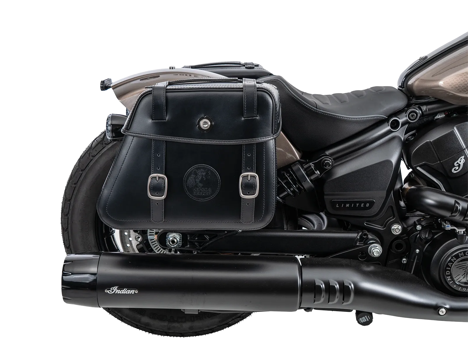 Cutout Taschen Set schwarz inkl. Halter für Indian Scout Bobber 1250 (25-) Hepco & Becker