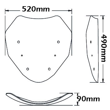 Windschutzscheibe Originaltyp - Höhe 490 mm für BMW R 1200 RT /R 1250 RT
