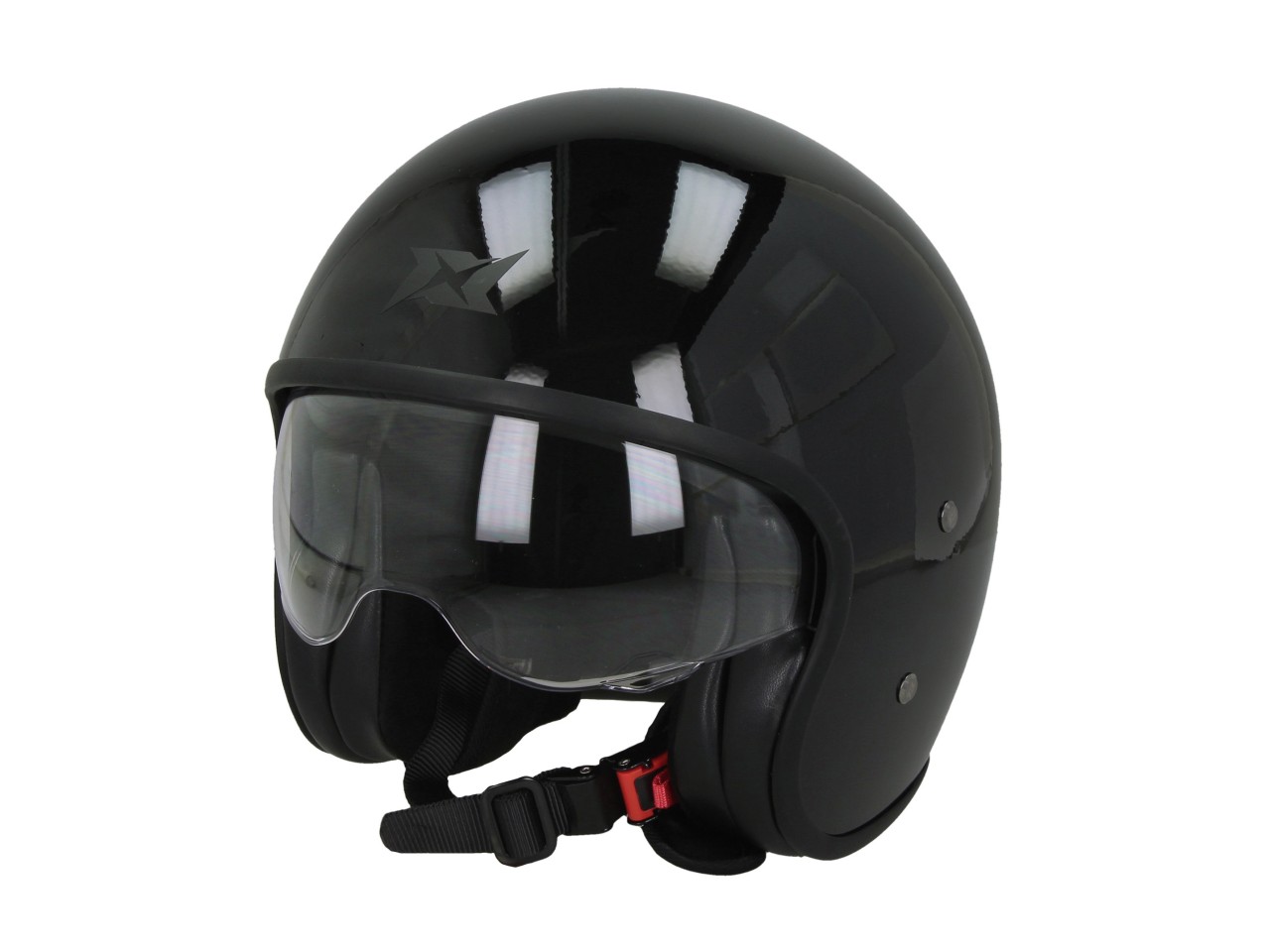 Axxis Jethelm Hornet Fiber SV, Solid, schwarz, glänzend, Fiberglas, ECE 22.06
