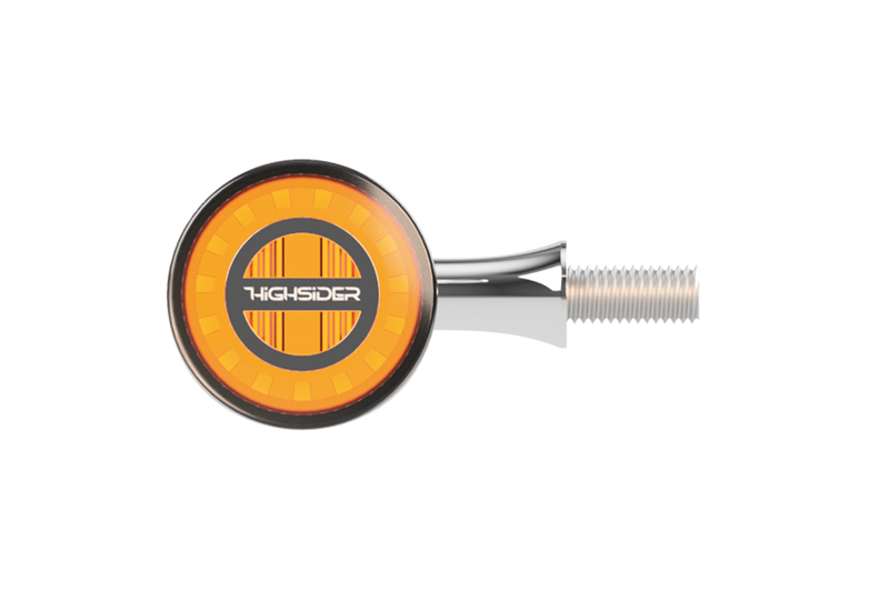 HIGHSIDER Pro Rocket Bullet LED Indicator Gehäuse  Chrom / Linse Rauchgrau (Paar), Vorn & Hinten
