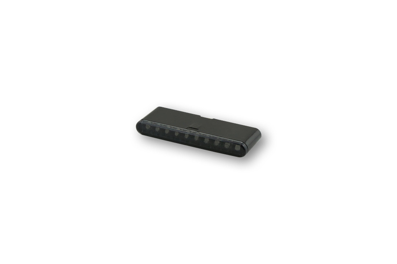 HIGHSIDER Pro Stripe-Run LED Sequenz-Blinker Modul Gehäuse Schwarz / Linse Rauchgrau (Paar), Vorn &