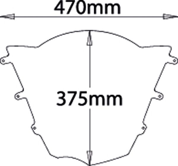 Windschutzscheibe Double Bubble - Höhe 375 mm für BMW R 1200 S (04-06), leicht getönt